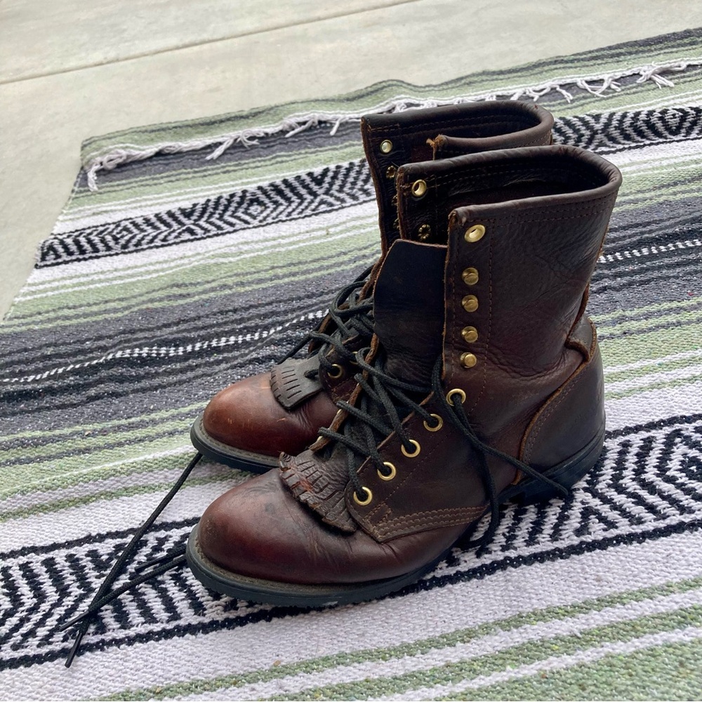 Vintage PD tuff leather porter boots.